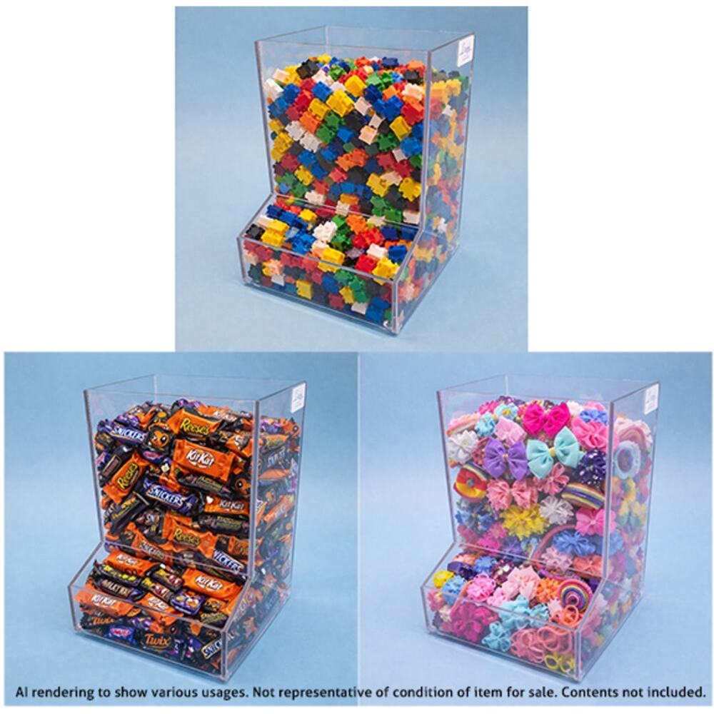 Clear Acrylic PETG Storage Bin Organizer 12.5" Pantry Toy Shelf Container Heavy